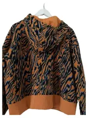 Vorschaubild 2 von Sweatjacke Damen Gr. L Tigerprint Orange Kapuze