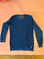 Vorschaubild 2 von Herren Pullover Strick Gr. M Petrol Casual Baumwolle