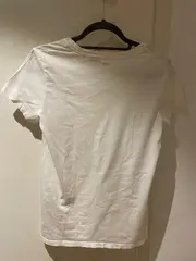 Vorschaubild 2 von Damen T-Shirt Weiß Logo Print Gr. S 36 Basic Baumwolle