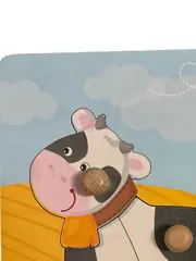 Vorschaubild 4 von Steckpuzzle Kuh 7 Teile Holz Bauernhof Kinder Motorik Lernspielzeug