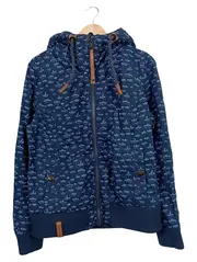 Vorschaubild 1 von Damen Leichte Jacke Kapuze Maritim Muster Blau Gr. 40/L