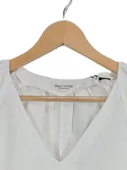 Vorschaubild 2 von Damen Sommerkleid Leinen Weiß Gr. 40 V-Ausschnitt NEU