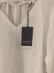 Vorschaubild 3 von Damen Sommerkleid Leinen Weiß Gr. 40 V-Ausschnitt NEU
