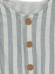 Vorschaubild 2 von Baby Strampler Romper gestreift 6-12M Gr. 68 Weiß Blau Baumwolle