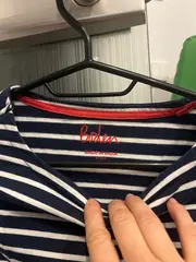 Vorschaubild 2 von Mädchen Langarmshirt Gr. 152 Blau Weiß Gestreift Maritim Baumwolle