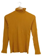 Vorschaubild 1 von Kinder Pullover Rollkragen Rippstrick Basic Gelb Gr. 164