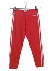 Vorschaubild 1 von Damen Leggings Rot Gr. 40-42 Sportlich Baumwolle 3-Streifen Logo
