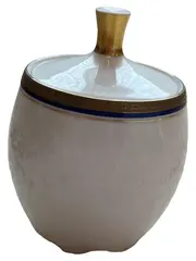 Vorschaubild 1 von Thomas Zuckerdose Porzellan Weiß Klassisch Uni Metallic-Look Deckel