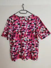 Vorschaubild 2 von Damen T-Shirt Blumenmuster Gr. 44/XXL Casual Mehrfarbig