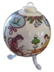 Vorschaubild 1 von Schneekugel Kind Weihnachten Porzellan 7cm Mehrfarbig