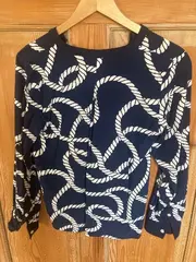 Vorschaubild 3 von Damen Bluse Gr. 36/S Blau Maritim Seil-Muster