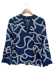 Vorschaubild 1 von Damen Bluse Gr. 36/S Blau Maritim Seil-Muster