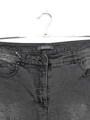 Vorschaubild 3 von Damen Jeans Straight Leg Gr. 44 Grau Paisley Muster Stretch