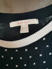 Vorschaubild 3 von Damen Langarmshirt Gr. 40/L Blau Casual Punkte