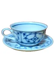Vorschaubild 1 von Tasse Untertasse Indisch Blau Porzellan Blumen 6.5cm