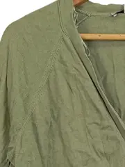 Vorschaubild 4 von Strickjacke Damen Gr. XS Grün Casual Baumwolle Leinen Viskose