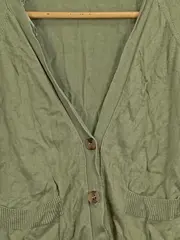 Vorschaubild 2 von Strickjacke Damen Gr. XS Grün Casual Baumwolle Leinen Viskose