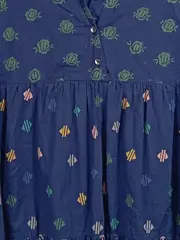 Vorschaubild 3 von Tunikakleid Damen Blau 34/XS Baumwolle Boho Freizeitkleid