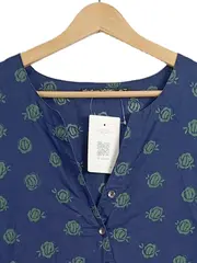 Vorschaubild 2 von Tunikakleid Damen Blau 34/XS Baumwolle Boho Freizeitkleid