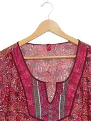 Vorschaubild 4 von Damen Bluse Tunika Ethno Boho Muster Rot Gr. L