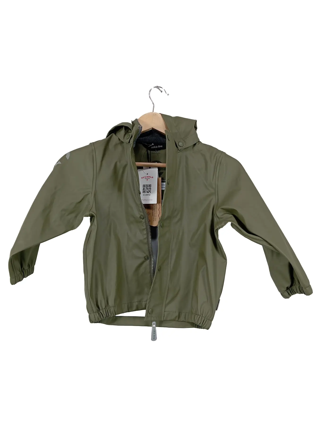 MIKK-LINE Regenjacke Kinder Gr. 98 Oliv PU Rainwear Outdoor NEU