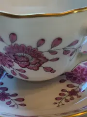 Vorschaubild 2 von Kaffeegedeck 3tlg Porzellan Tasse Untertasse Teller Blumen