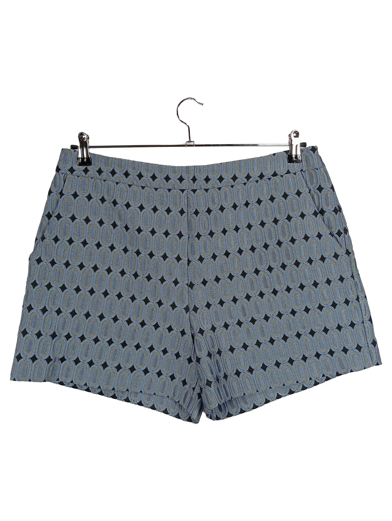 HALLHUBER Damen Shorts Kurze Hose Gr. 42 Blau Geometrisch Stoffhose Sommer