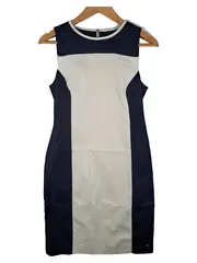 Vorschaubild 1 von Damen Businesskleid Bleistiftkleid Gr. 36/S Navy Weiß
