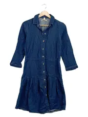 Vorschaubild 4 von Jeanskleid Hemdblusenkleid Damen Gr. S Blau Denim Casual