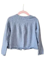 Vorschaubild 6 von Strickjacke Mädchen Gr. 104 Blau Strukturmuster Cardigan Baumwolle Langarm