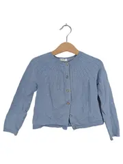 Vorschaubild 1 von Strickjacke Mädchen Gr. 104 Blau Strukturmuster Cardigan Baumwolle Langarm
