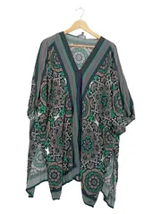 Vorschaubild 1 von Kaftan Kleid Damen Gr. UNI Bohemian Muster Mehrfarbig Viskose