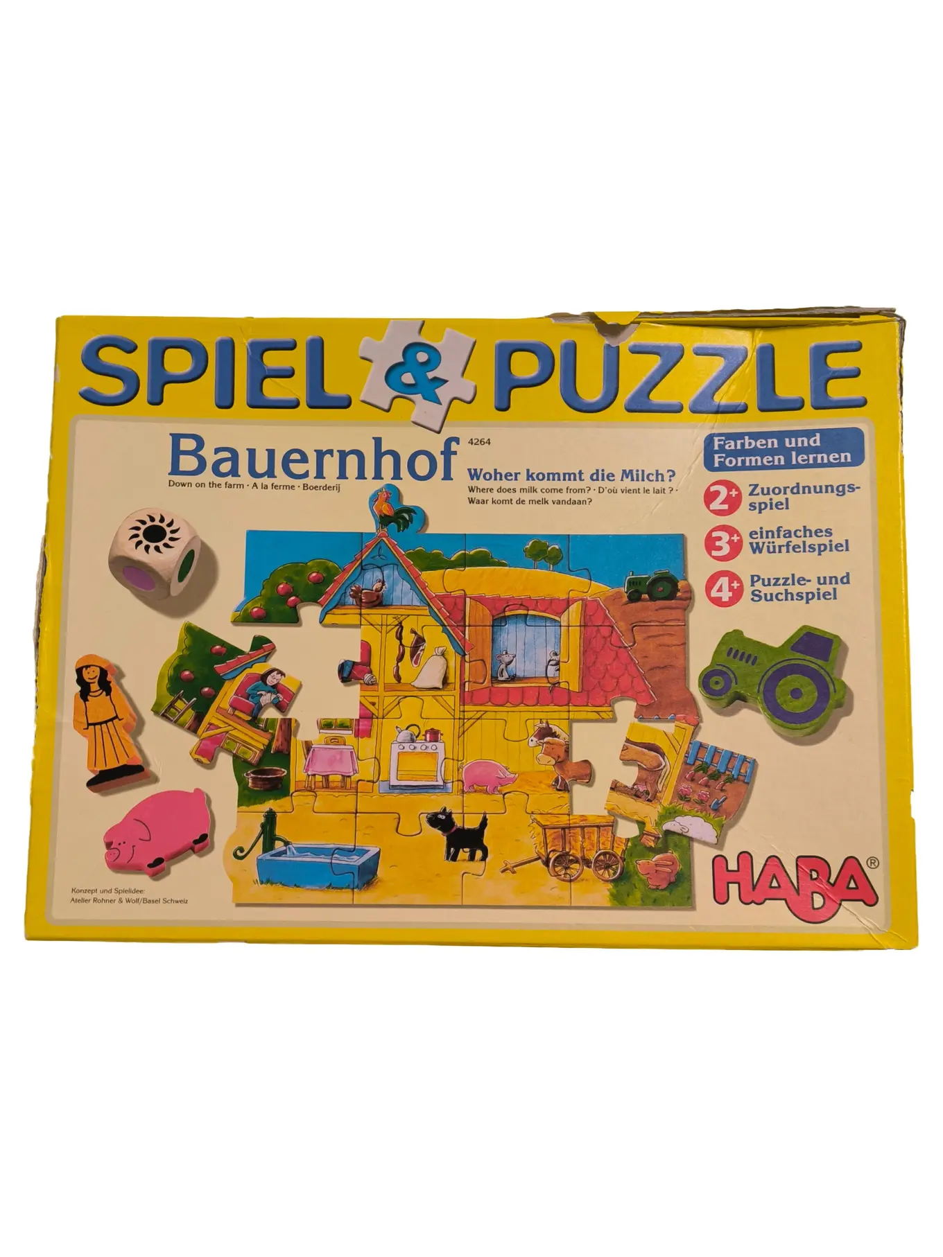 HABA Bauernhof Steckspiel Holz Kinder Farben Formen Lernen ab 24 Monate