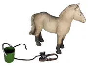 Vorschaubild 2 von Fjordpferd mit Eimer und Halfter Spielfigur Pferd beige