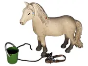 Vorschaubild 1 von Fjordpferd mit Eimer und Halfter Spielfigur Pferd beige
