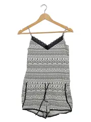 Vorschaubild 1 von Damen Nachthemd Playsuit Ethno Spitze Gr. 38;M Weiß