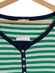 Vorschaubild 3 von Damen Langarmshirt Gr. 38/M gestreift Grün Weiß 3/4 Arm