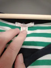 Vorschaubild 6 von Damen Langarmshirt Gr. 38/M gestreift Grün Weiß 3/4 Arm