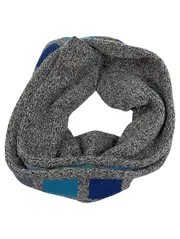 Vorschaubild 1 von Damen Loop Schal Wolle Grau Blau Pailletten 150cm Rundschal