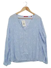 Vorschaubild 1 von Damen Bluse Gr. 36/S Blau Florales Muster Elegant Viskose