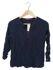 Vorschaubild 1 von Damen Bluse 3/4 Arm Punkte Blau Gr. 36/S Viskose Elegant