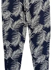 Vorschaubild 4 von Damen Stoffhose Gr. 40 Casual Mehrfarbig Palmenmuster
