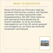 Vorschaubild 2 von 3D Puzzle Big Ben London 500 Teile Kinder ab 6 Jahren Doppeldeckerbus