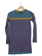 Vorschaubild 1 von Kinder Pulloverkleid Freizeitkleid gestreift Petrol Gr. 146/152