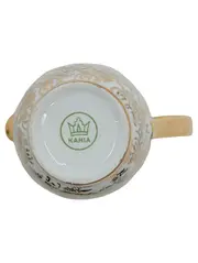 Vorschaubild 2 von Milchkännchen Keramik Weiß Gold Florales Muster Klassisch 9 cm