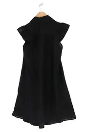 Vorschaubild 2 von Damen Freizeitkleid Hemdblusenkleid Schwarz Gr. 38/M Rüschen Sommer