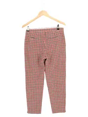Vorschaubild 2 von Stoffhose Damen Gr. 36 Wolle Kariert Rot Schwarz Business Hose Klassisch