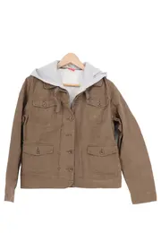 Vorschaubild 1 von Herren Leichte Jacke Gr. 44 XS Braun Casual Übergangsjacke Kapuze