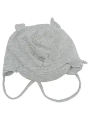 Vorschaubild 1 von Baby Mütze Kinder Gr. 41 4-5 Monate Grau Bärenmotiv Baumwolle