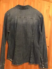 Vorschaubild 2 von Damen Hemdbluse Jeanshemd Gr. 38/M Blau Elegant Strass Langarm